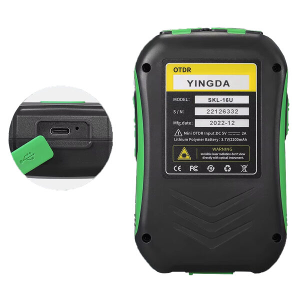 mini otdr skl 16u/a, 16/32/64 testing modes, 0.8m dead zone, 45db dynamic range, for ftth/pon networks
