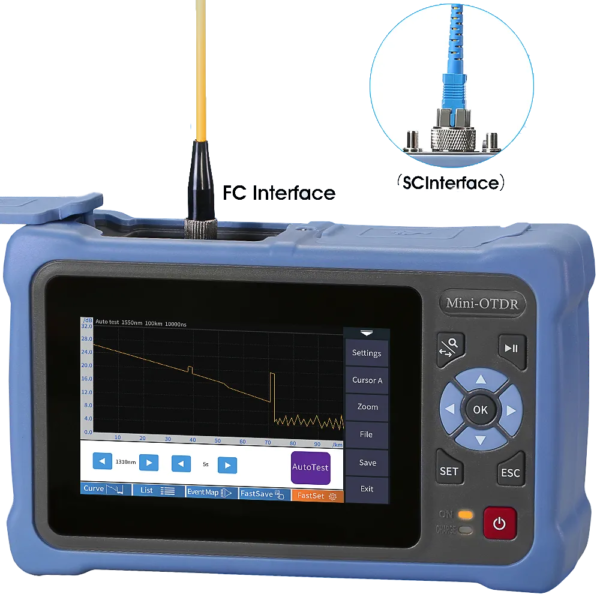 desktop otdr skl 800u, 48db dynamic range, 0.5m dead zone, for ftth/pon/data center testing