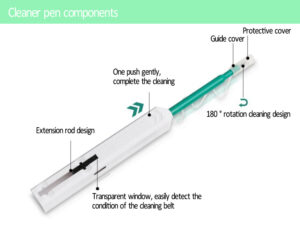 lc/mu 1.25mm fiber optic cleaner pen, with 500+ uses, alcohol free, for connector endface cleaning, portable tool kit essential