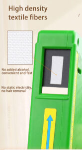 optical fiber cleaner cassette box, 200+ cleans, for sc/lc/fc connectors, lint free, iso class 5 certified, lab & field use