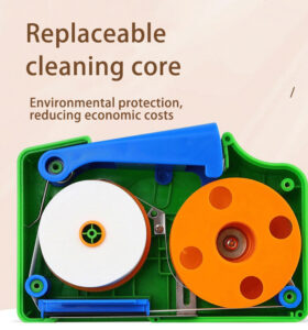 optical fiber cleaner cassette box, 200+ cleans, for sc/lc/fc connectors, lint free, iso class 5 certified, lab & field use