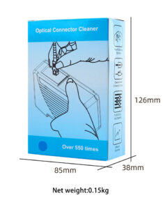 optical fiber cleaner cassette box, 200+ cleans, for sc/lc/fc connectors, lint free, iso class 5 certified, lab & field use