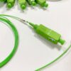 1x9 passive optical splitter gpon plc sc,70:30, hytrel 0.9mm 1mts, in green, out ch1: blue 70%, ch2 9: white 3.75% each