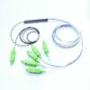 1:5 sc apc splitter unbalanced spliting ratio 80:20, g657a1 smf 1m, in black, out ch1: blue 80%, ch2 5: white 5% each
