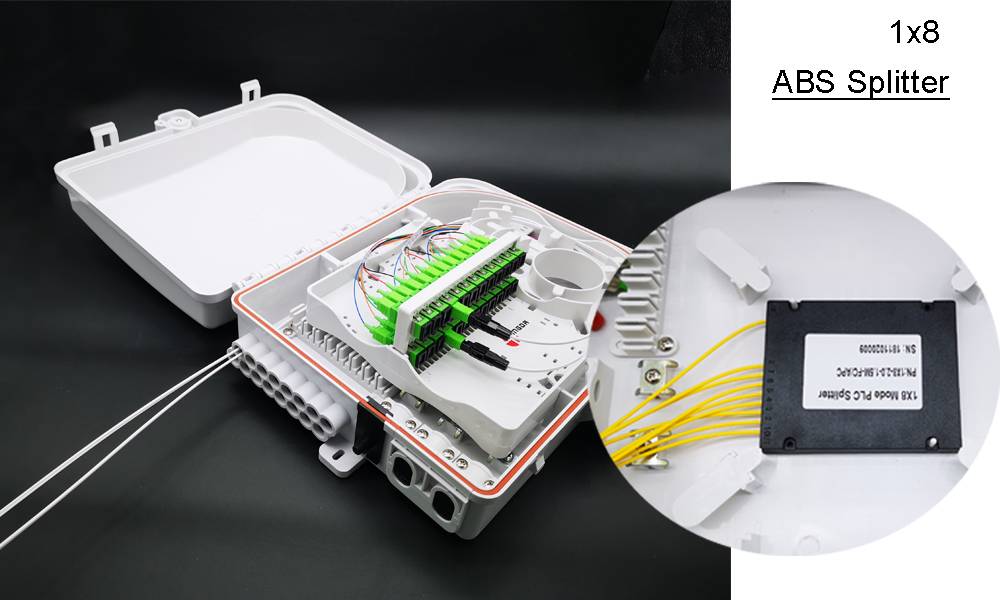 1x8 splitter in fdb0324 fiber distribution box