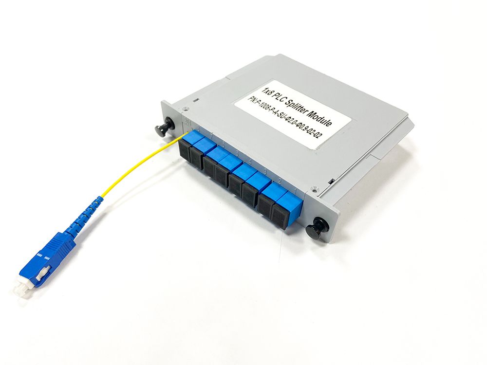 custom input and output of splitter 1 to 8, input 2mm sc upc pigtail yellow, output sc upc adapters