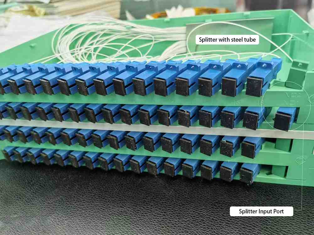 rack mounted plc splitter 1 64 sc fc for odf, abs gray, 300*180*100mm, guiding rails on both sides