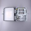 4 port fiber optic box wall mounted, gray, ip65, ul flame retartant, 1:8 splitter cassette module slots, waterproof, key lock