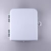 4 port fiber optic box wall mounted, gray, ip65, ul flame retartant, 1:8 splitter cassette module slots, waterproof, key lock