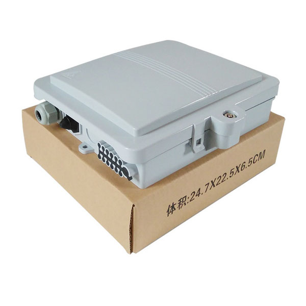 2 in 12 out outdoor fttx optical fiber splice box,gray, ip65, load with 12 sc upc adapters and pigtails,1pc/pack