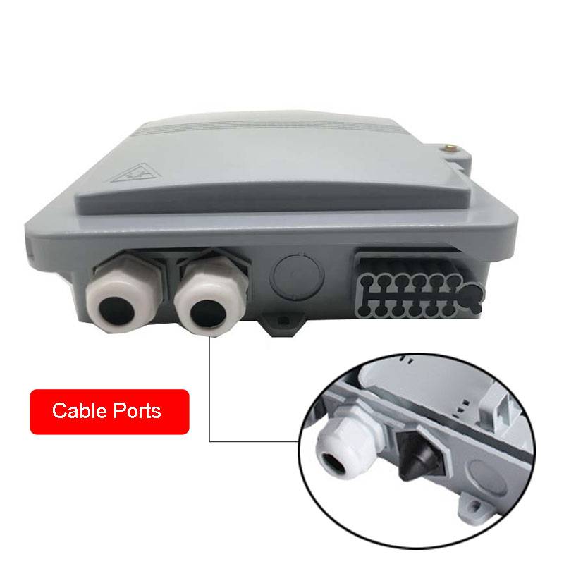 2 in 12 out outdoor fttx optical fiber splice box,gray, ip65, load with 12 sc upc adapters and pigtails,1pc/pack