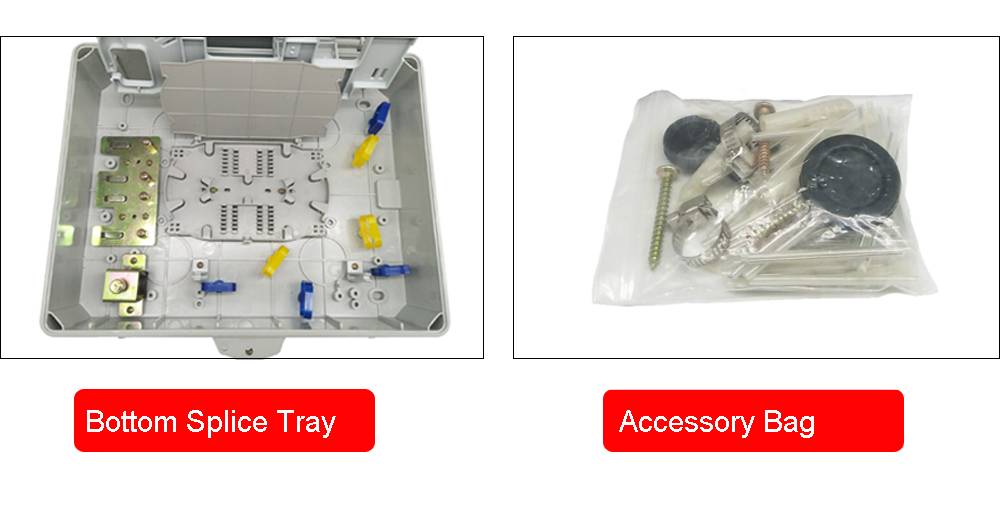 OTB-16C FAT box fiber optic splice trays and accessory will be configured within the box in factory