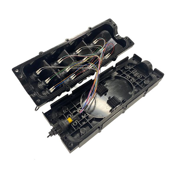 mst fiber box for ftth access to internet, pre installed 1:8 fiber splitter sc connectors 1mts, compatible with optitap, 1 in 8 out fiber closure (copy)