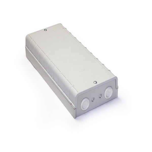 indoor wall mounted ftth terminal box, white, abs, 12 cores fusion splicing, 2 cable entry, 12 fc adapter exit, compact size