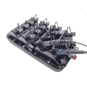 Plastic Outdoor FTTA 16 Port MST Terminal Box, Black, IP67 Protection Grade, Custom ODVA, ODC, PDLC, OptiTap, Mini SC LC MPO Connectors
