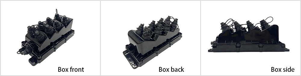 mst fiber box for ftth access to internet, pre installed 1:8 fiber splitter sc connectors 1mts, compatible with optitap, 1 in 8 out fiber closure