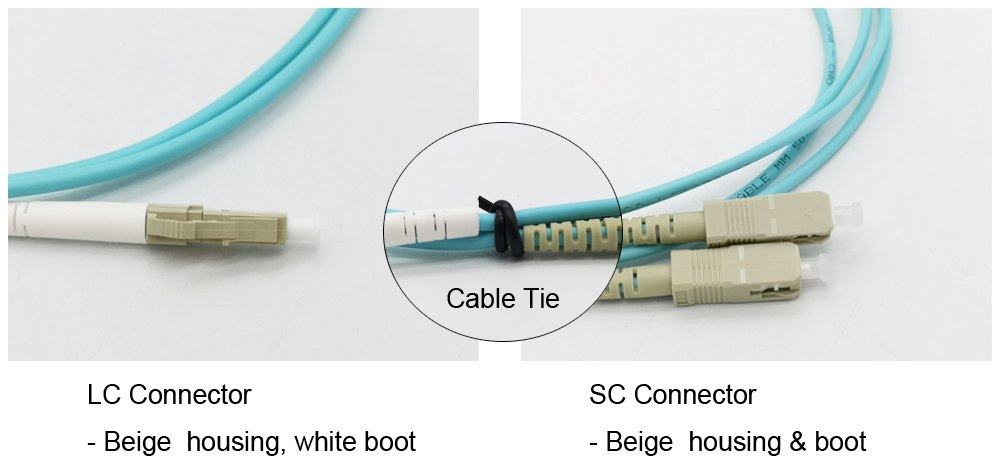 data center use stable lc to sc patch cord multimode, simplex mm 0m3 10g 50/125um aqua cable 3.0mm 1 mts, pvc sheath