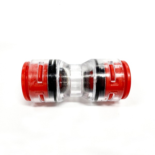 hdpe direct buried straight microduct connector for fttx air blown cable laying, 3mm to 20mm micro duct straight through the connector, red color, ip68 good sealing