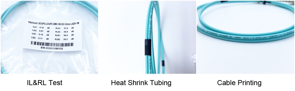 computer room connection low loss sc to lc multimode fiber patch cable 10gb 50um om3 150 fiber, duplex, 3.0mm 1mts aqua, 1pc/bag