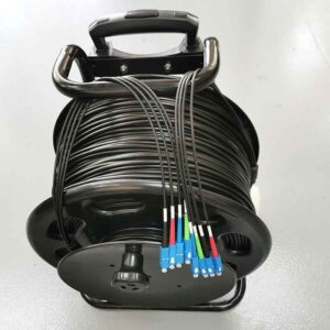 outdoor armored patch cable with cable reel