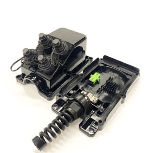 ip68 flat drop cable distribution multiport service terminal box, 4 port plastic material,empty, outputs sc interface for military communications