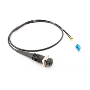 threaded locking odc male to lc single mode fiber cable 1m, 2 cores 5mm g.657 lszh black for ftta 5g base station