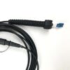 cost effective ftta outdoor lc to lc fiber optic cable, gyfjh 5.0mm black 2 cores sm duplex, side a: nsn boot, side b: optitap plug, ip68 protection, field installation cpri cable