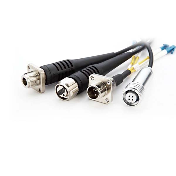 threaded locking odc male to lc single mode fiber cable 1m, 2 cores 5mm g.657 lszh black for ftta 5g base station