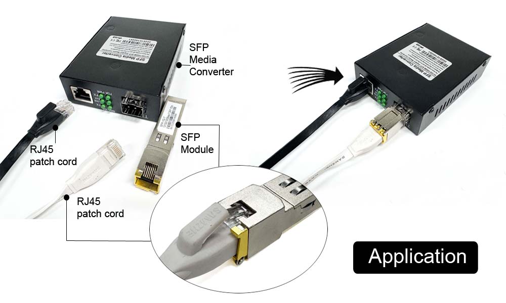 10/100/1000m copper hot pluggable 1.25 g sfp to rj45 module 100m, 1.0gb/s bi directional data rate, metal case, wide temperature range 40 ~+85℃ for industry