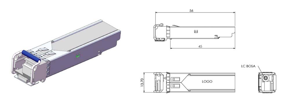 gbe,sdh stm 8 and sonet oc 24 system compliance 1.25g t1310 r1550 20km ddm bidi optical transceiver, single mode single fiber lc, commerial 0~+70 ℃