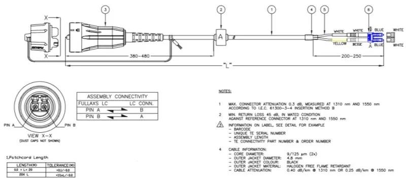 5g base station fullaxs duplex lc cable single mode 7mm g657a2 lszh, breakout 2.0mm lc/upc connector 50cm, il<0.2db