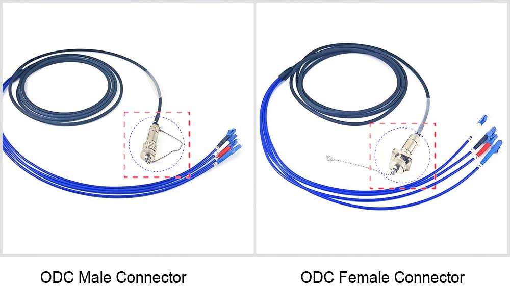aerospace use pre terminated outdoor fiber optic cable 2 cores, outdoor fiber patch cord,odc male to odc female connectors, ip67 waterproof (copy)