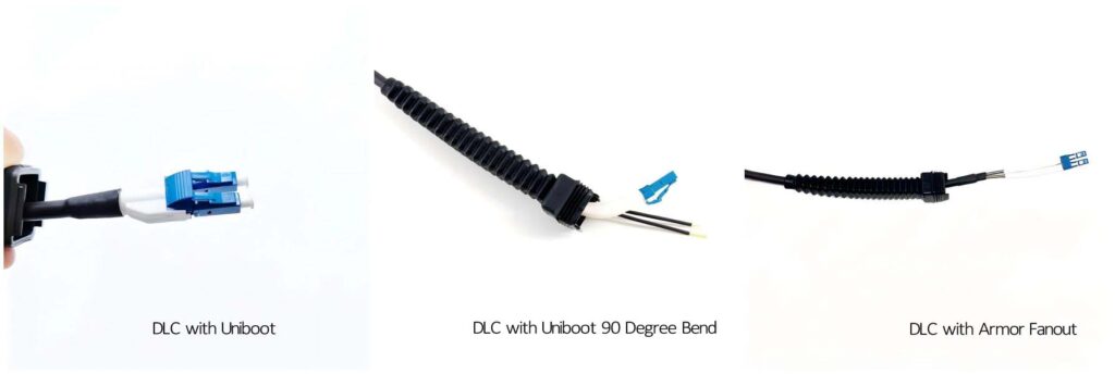 high shock, vibration, and mechanical resistance nsn uniboot lc to lc single mode fiber patch cable sm duplex, g657a2 lszh 5.0mm black, blue lc/upc connector