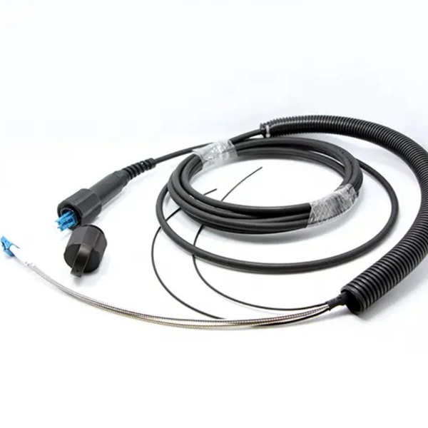 dplc patch cord fo lc lc singlemode sm dx, armored cable 2 cores 7.0mm g652d 100m, breakout out 2.0mm lc/upc connectors 30cm, a b mark