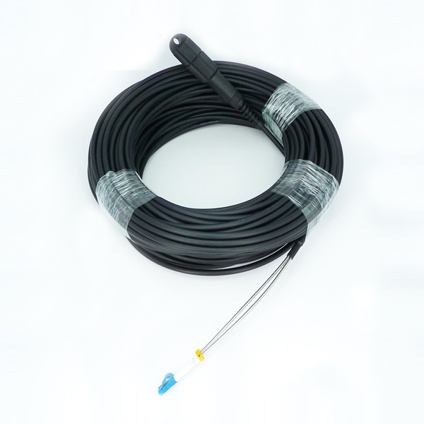 dplc patch cord fo lc lc singlemode sm dx, armored cable 2 cores 7.0mm g652d 100m, breakout out 2.0mm lc/upc connectors 30cm, a b mark