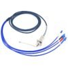 railway signal control application 4 cores preterminated fiber optic cable, cable type: single mode aremored cable tpu 5m, connector type: odc male / female connector, lc/upc connectors, fanout fiber pigtials lszh blue with color boot 3.0mm