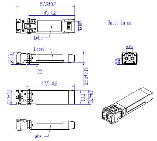 intelligent security and monitoring networks use 25g dwdm sfp28 transceivers, c21 ~c60 100 ghz itu channel, 15km, ddm, 0ºc to +70°c