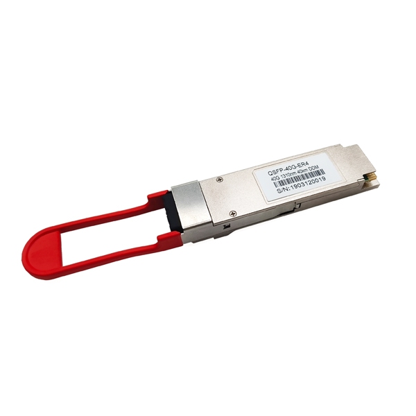 40gbase qsfp transceiver 1310nm, long reach 40km, ddm, lc connector, duplex fiber, single mode 9/125um, red clasp, compatible cisco, huawei, h3c, zte, dell, hpe, ruijie switch in large data center