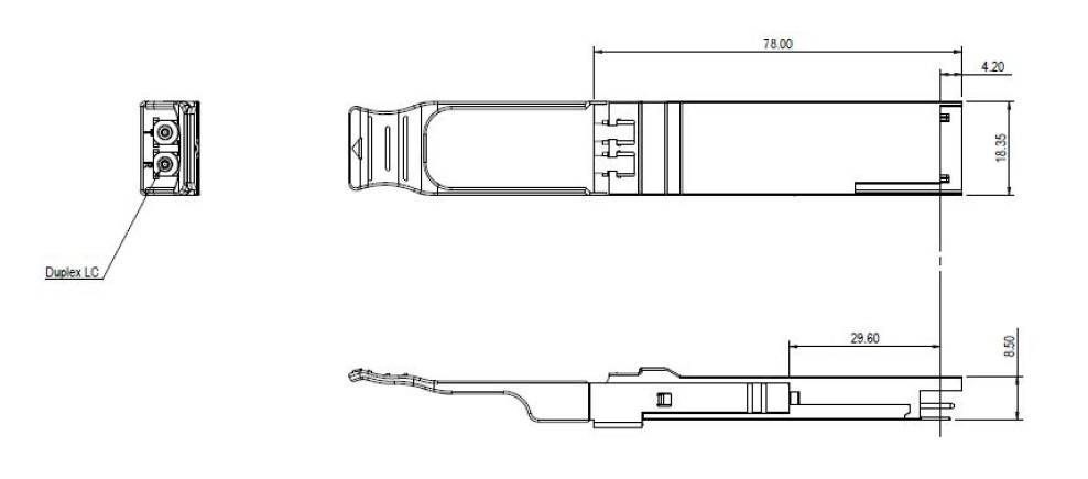idc backbone network olt sfp module lc, single mode dual fiber 1310nm 10km 40g qsfp module ,qsfp+ module, blue clasp, ddm, luminous power: 7~2.3db, light collection sensitivity:< 13.5dbm, aruba, nokia, netgear compatible