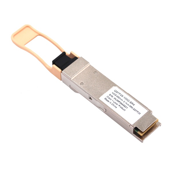 qsfp28 100g optical transceiver, multimode om3 12 fiber mpo interface 850nm 100m short range sr for cross rack backbone transmission