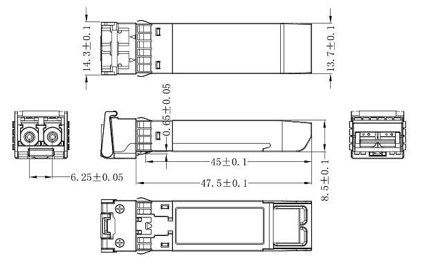 10gbase sr sfp+ transceiver,short range 300m, mm 850nm multimode sfp duplex lc connector, ddm 5ºc to +70°c, stm 64 l 64.2/l 64.3 application