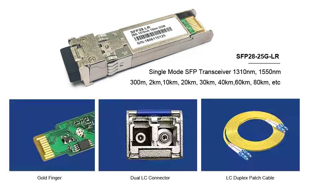 custom sfp 28 single mode pluggable transceiver optical fiber 1310nm from 2km to 30km, ddm