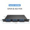 pon coexistence 2ch wdm, gpon 1310/1490nm , xgs pon 1270/1577nm, metal plug in lgx cassette, size 215*150*20mm, sc/upc blue connectors