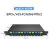 3ch wdm in fiber optics gpon xgs pon and otdr plug in lgx box, size 215*150*20mm, pon sc/upc connector, com rf video otdr sc/apc connector
