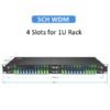 1u 19inch rack 440*160*44mm, 4 slot for single mode wdm lgx module 5 channels gpon xgs pon ng pon2 rf video otdr with sc lc connectors, pon port upc blue connector, other ports apc green connector